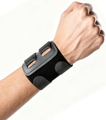 2Pcs Wrist Brace for TFCC Tears, Adjustable Wrist Support Carpal Tunnel & Tendinitis Relief, Wrist Wrap for Sports, Work & Daily Use (Black) Black