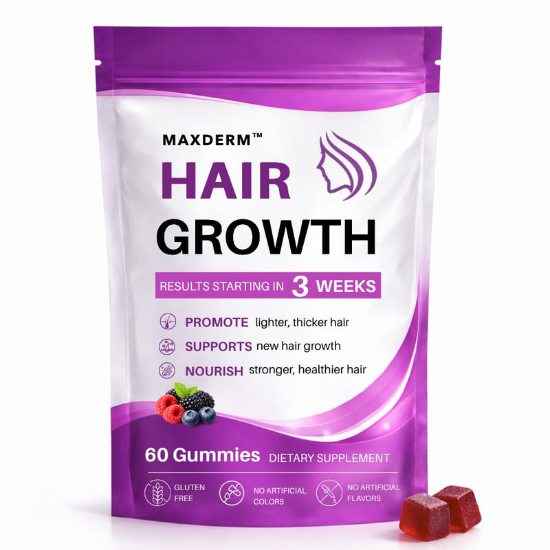 Hair Growth Vitamins Soft Chewable - Advanced Hair Growth Formula with Biotin & Active Ingredients – Promotes Thicker, Fuller, Stronger Hair for Men & Women -60 Gummies 1