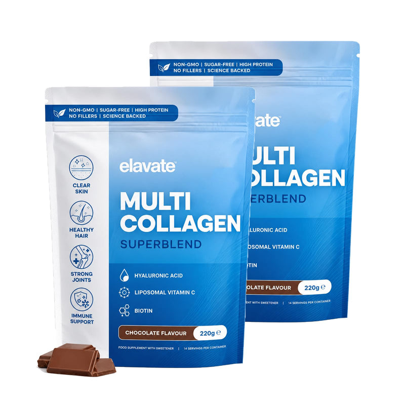 Elevate Multi Collagen Superblend, Elevate Collagen for Women, Bovine, Marine & Chicken Collagengar Free, with Liposomal Vitamin C (2pcs) 2pcs