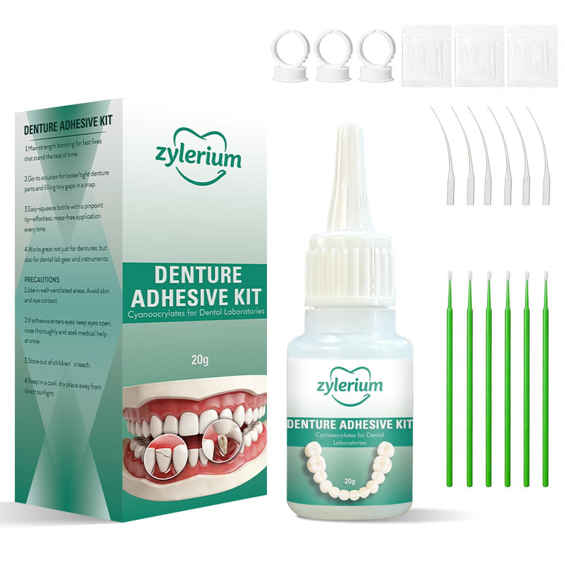Denture Repair Kit, Dental Glue, Denture Glue for Broken Dentures,Dental Lab Instant Bonding(0.7OZ)