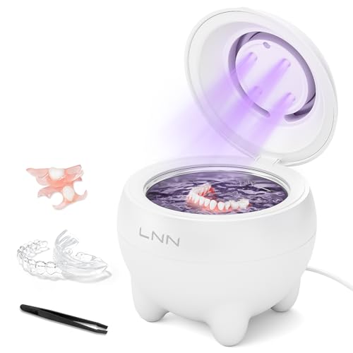 Ultrasonic Retainer Cleaner, 45kHz Cleaning Machine for Retainers, Aligners, Dentures, Mouth Guards & Toothbrush Heads, 180ML Portable Cleaning Pod with 5-Min Auto Cycle