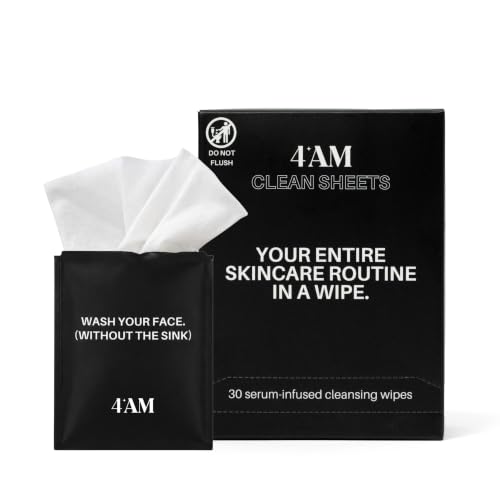 4AM Clean Sheets Hydrating Micellar Skincare Wipes for Face, No Rinse, 30ct