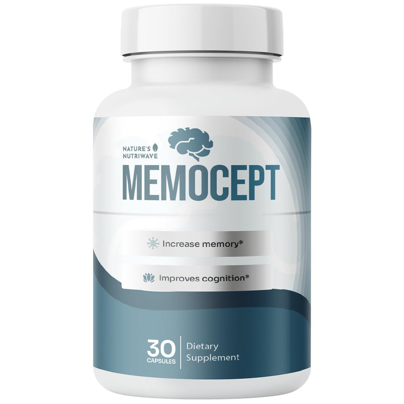 Memocept Botanical & Vitamin Formula with Bacopa – 30 Caps, 1 Month Supply | Features Bacopa, Rhodiola, L-Tyrosine, B Vitamins & Green Coffee | Made in USA, GMP-certified, Non-GMO, Vegetarian 30 Count (Pack of 1)