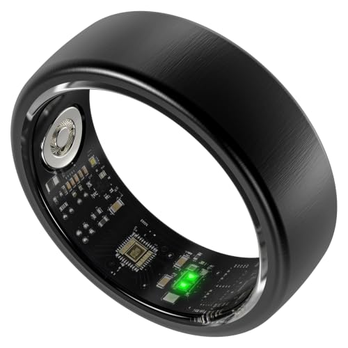 Smart Ring for Men & Women, Fitness and Health Tracker Ring(Black 9) Black