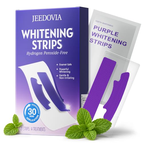 Teeth Whitening Strips, Teeth Whitening Kit for Brighter Smile, Enamel Safe Tooth Whitening Strips, Purple Teeth Whitening Strips Alternative for Daily Teeth Whitening, 28 Whitening Strips