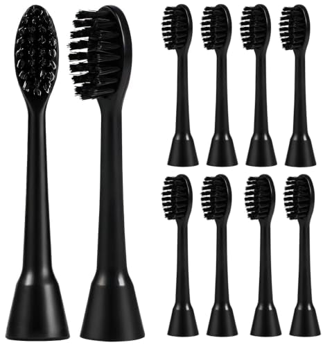 Toothbrush Replacement Heads for Moon Electric Toothbrush Adults, Black, 10 Pcs 10 Black
