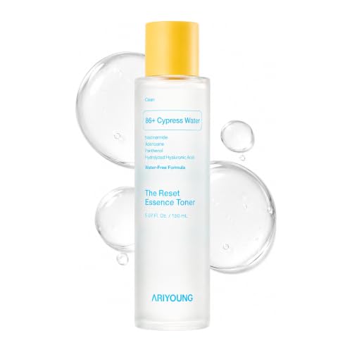 Reset Essence Toner, Hydrating Face Toner with 86% Hinoki Cypress Water for Dry & Sensitive Skin, Oligo Hyaluronic Acid, Panthenol, Korean Skincare, 5.07 fl oz