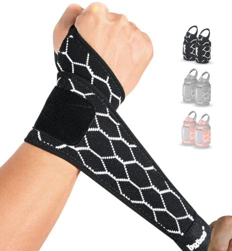 Compression Wrist Brace Wrap for Sports & Pain Relief, Black
