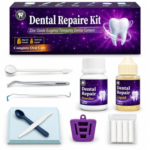 Dental Care Kit Zinc Oxide Eugenol Cement, Temporary Tooth Repair Kit for Crowns Filling, Temporary Teeth Fix for Confident Smile Purple