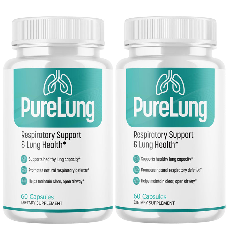 (2 Pack) PureLung Capsules - Official Pure Lung Supplement, Premium Formula, Natural Vitamins for Health & Wellness - 120 Capsules for 2 Months