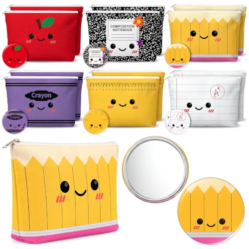 Geelin 12 Sets Teacher Gifts Set Cosmetic Makeup Bags Makeup Mirrors