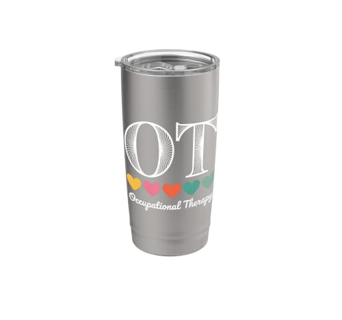 Funny OT Mental Health Occupational Therapy Stainless Steel Insulated Tumbler Brushed Steel 20 Ounces