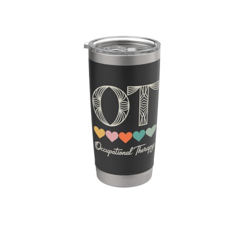 Funny OT Mental Health Occupational Therapy Stainless Steel Insulated Tumbler Black 20 Ounces