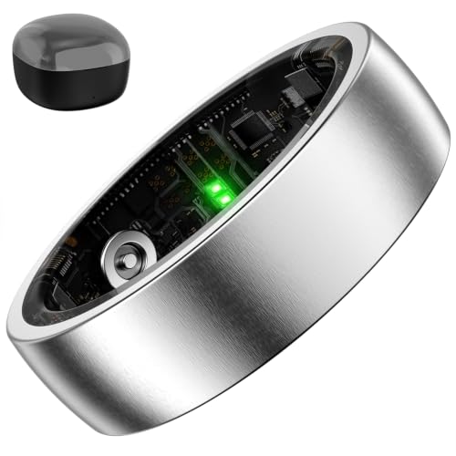 Smart Ring Women Men, Fitness Tracker, No Subscription, Sleep, Silver 8