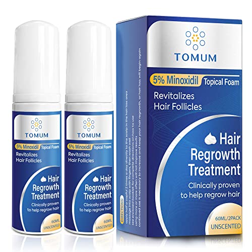 5% Minoxidil Foam for Men and Women: Hair Regrowth, Fast-Absorbing Lightweight Minoxidil Treatment for Thinning Hair, Receding Hairline & Balding, Non-Greasy Unscented Hair Growth Foam Clear 4.14 Count (Pack of 1)