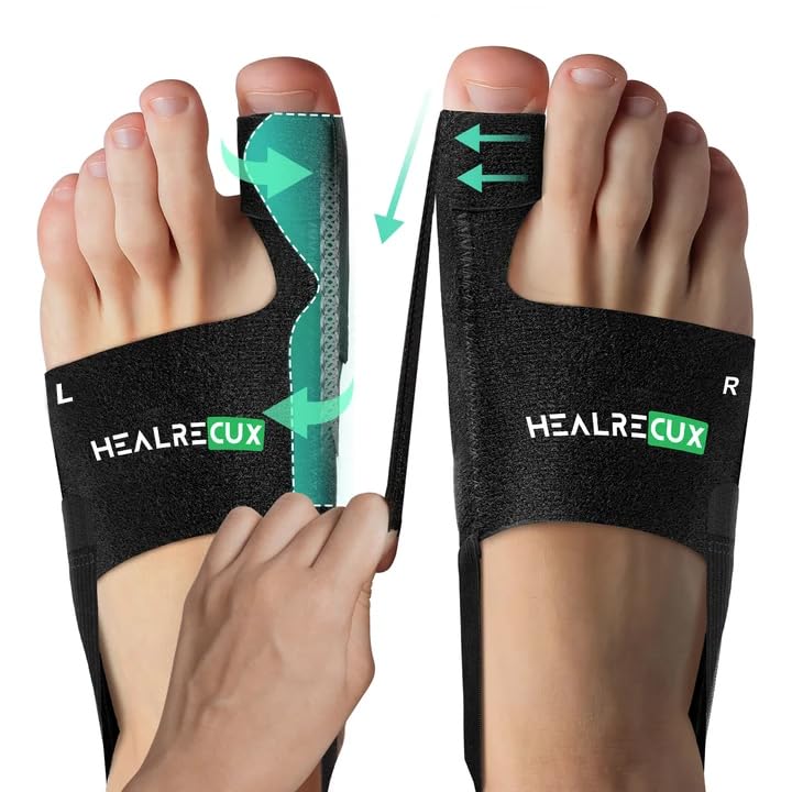 Healrecux Bunion Corrector for Women Men Big Toe, 1 Pair Green