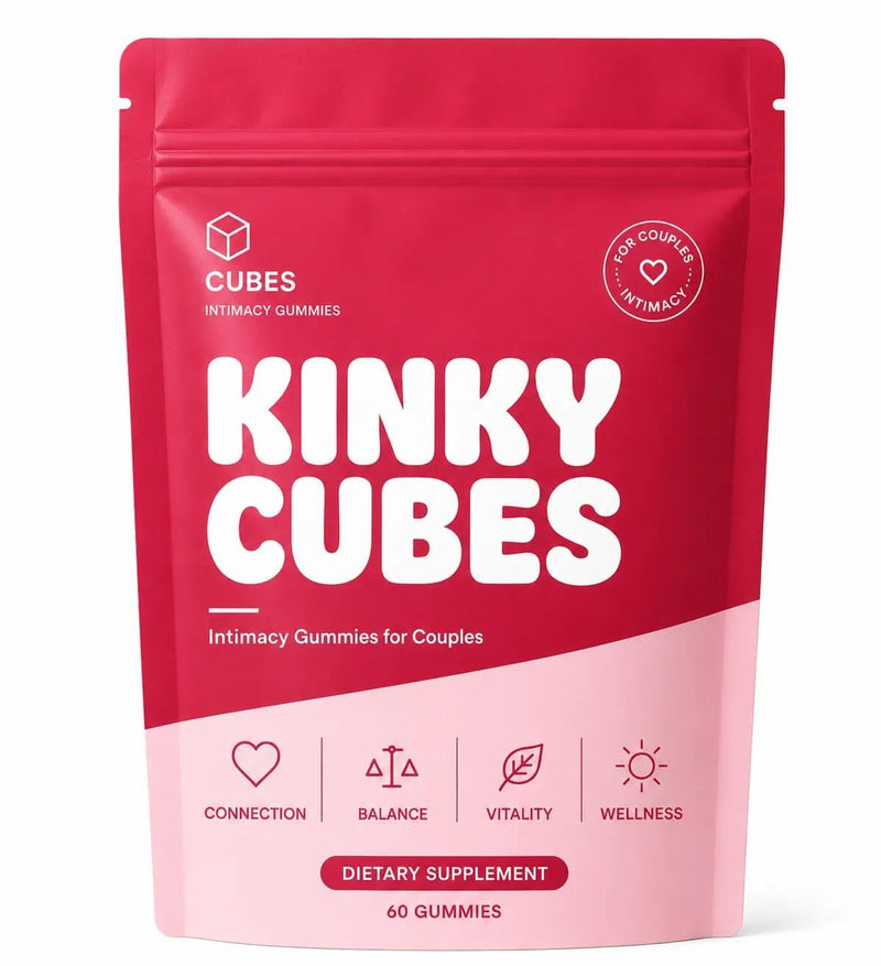 Kinky Cubes Gummies, Boost Mood,Hot Mango 60 Gummies | Mango Extract Blend • Vitamin & Mineral Supplements • Daily Wellness • Easy-to-Take