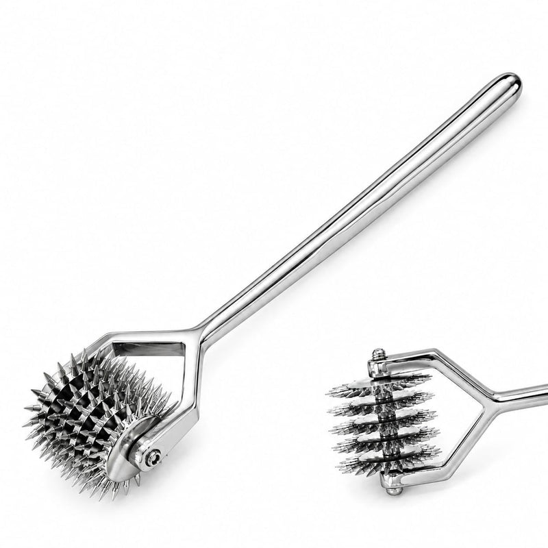 Wartenberg Pinwheel Stainless Steel Sensory Wheel, 5 Head Silver Pin Wheel | Neurological Diagnostic Tool for Nerve Sensitivity Testing, with Anti-Slip Handle (Silver, 5 Head)