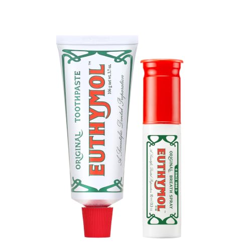 EUTHYMOL Fresh Breath Duo Bundle - Original Pink Toothpaste & Mouth Spray