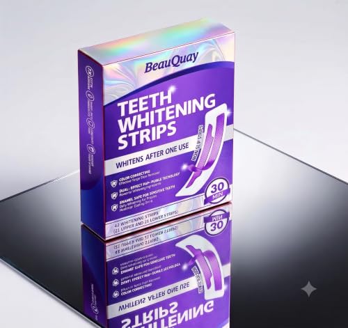 Purple Teeth Whitening Strips Kit, 42 Teeth Whitening Kit with Dry White Strip Technology, Purple Whitening Strips for Teeth