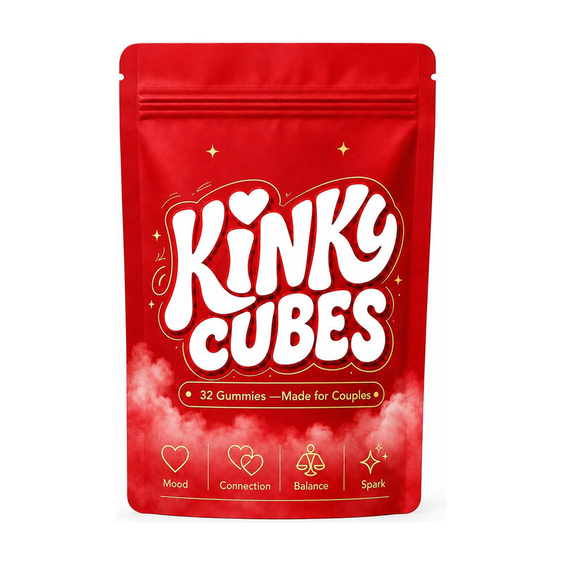 Kinky Cubes Gummies Mango Flavor, 32 Count | Maca, mango, beet root, ashwagandha and L-citrulline,Botanical-Inspired Blend for Shared Moments