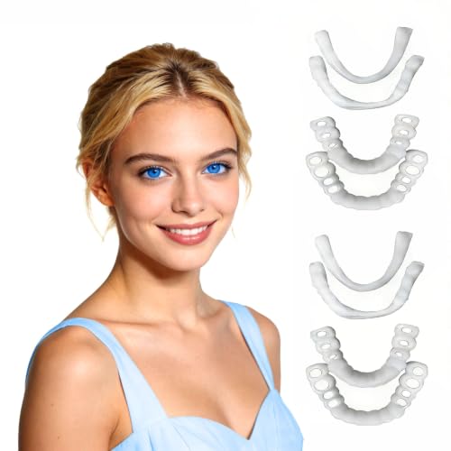 2 Pairs, Beautiful Smile,Top and Bottom, Temporarily Adjustable for Men and Women Teeth Whitening Kits(White) White