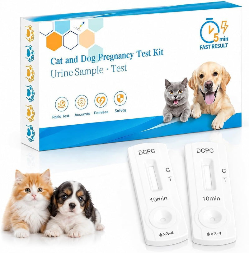 2-Pack Dog & Cat Pregnancy Test Kit – Early Home Urine Detection for Retesting or Multi-Pet Homes, Fast 5-10 Min Results, 98.8% Accurate, Non-Invasive & Stress-Free 2 Pack