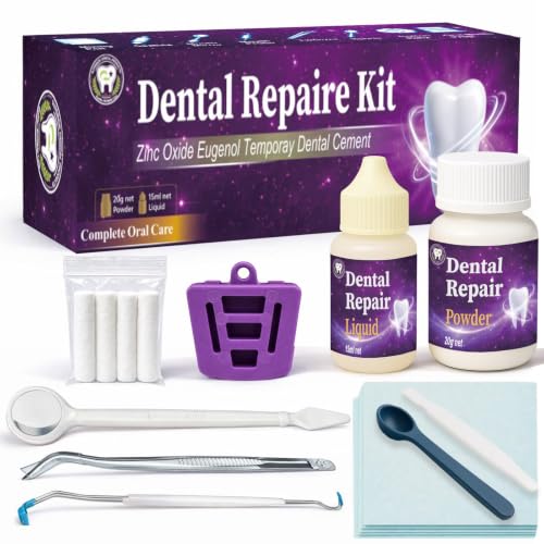 Zinc Oxide Eugenol Dental Cement, Tooth Repair Kit for Crowns, Fillings and Chipped Teeth, Temporary Teeth Fix Dental Care Kit