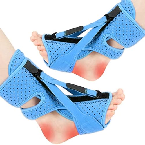 Plantar Fasciitis Night Splint-Upgrade 3 Adjustable Planter Facetious Relief Brace,Plantar Fasciitis Relief Women Men Straps,Support Relief Foot Drop Achilles Tendonitis(Blue-2PC)