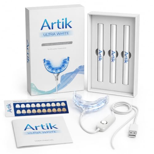 Ultra White Teeth Whitening Kit with LED Light Tray