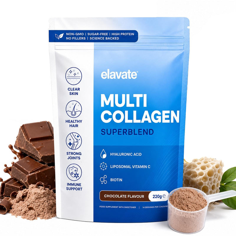 Elevate Collagen for Women, Elevate Multi Collagen Superblend, Bovine, Marine & Chicken Collagengar, with Liposomal Vitamin C