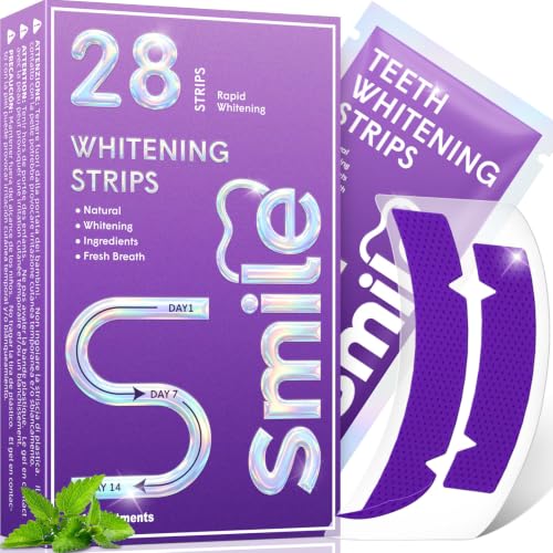 Purple Teeth Whitening Strips for Sensitive Teeth 28 Count Whitener Strips Upgraded Purple 1 Count (Pack of 28)