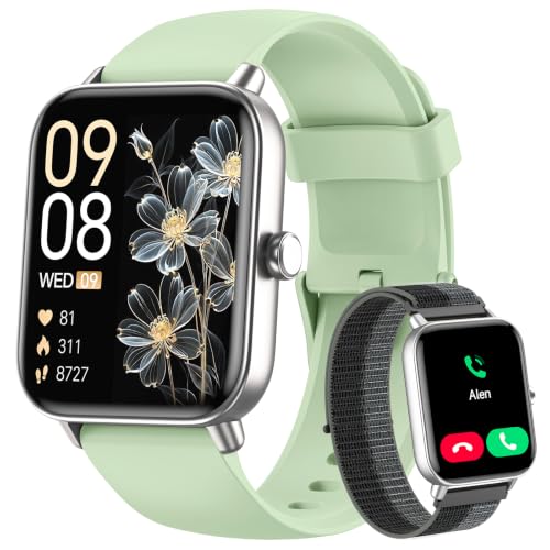 1.85" Smart Watches for Women Men, 120+ Sport Modes Fitness Tracker Watch Grass Green-Black