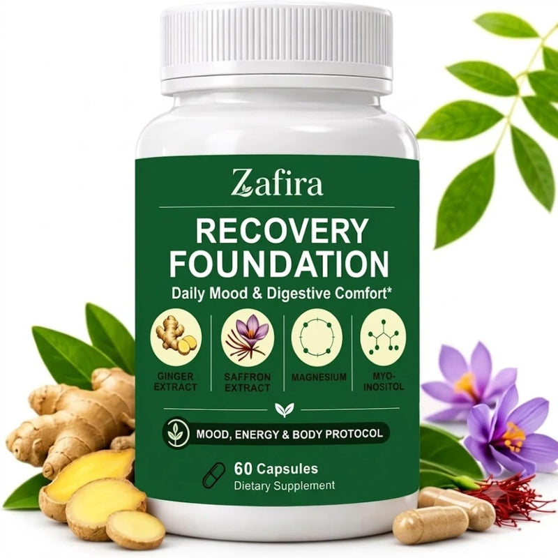 Zafira 𝑅𝑒𝑐𝑜v𝑒𝑟y Foundation 𝐶𝑎p𝑠𝑢l𝑒𝑠,𝑧𝑎𝑓𝑖𝑟𝑎 𝑜𝑟𝑔𝑎𝑛𝑖𝑐𝑠,All-Natural Ingredients, Natural 𝐻e𝑟b𝑎l Formula w𝑖tℎ 𝑆a𝑓f𝑟o𝑛 𝐸x𝑡r𝑎c𝑡