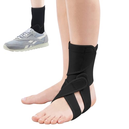 Adjustable Drop Foot Brace for Walking Provide Support(Black Left)