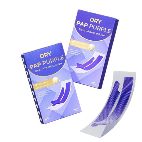 Purple Teeth Whitening Strips Pap+ Instantly Whiten Teeth Long Lasting Results Removes Stains in 30 Minutes Safe for Enamel Non Sensitive Teeth Whitening