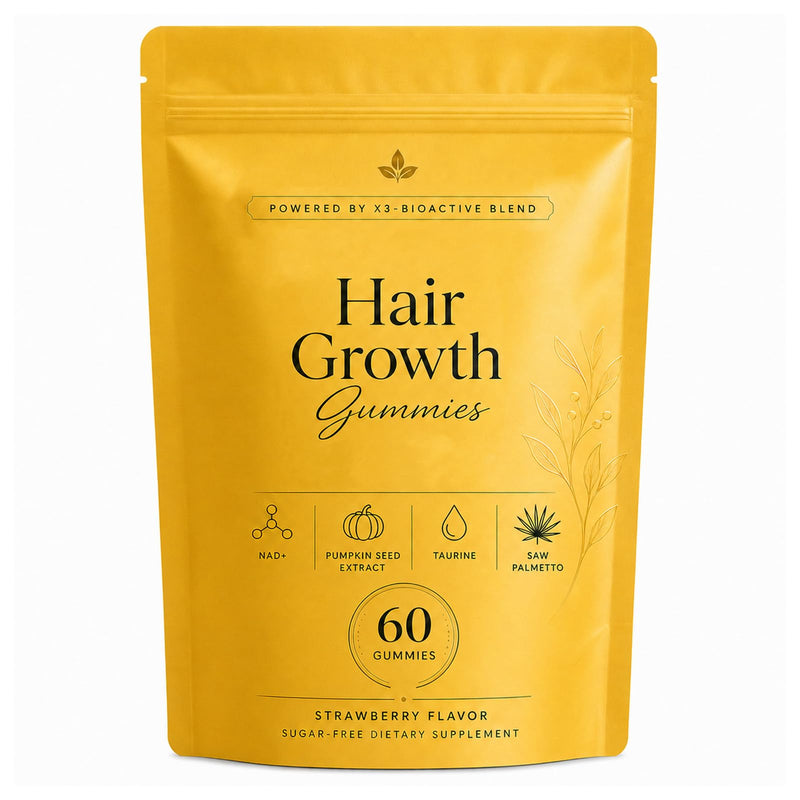 Hair Growth Vitamins for Women and Men, Biotin-Free Formula, 60 Count (1pc) | Hair Health Gummies With Pumpkin Seed Extract, Taurine, Saw Palmetto And Ashwagandha