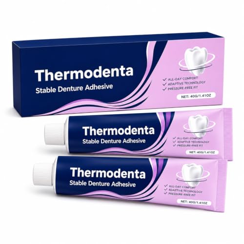 2Pcs Thermo Dental Denture Adhesive,Glow Denture Adhesive,Thermoplastic Denture Adhesive,Extra Strong and Durable Denture-Adhesives,Secure Hold for Loose False Teeth,Long Lasting Effect