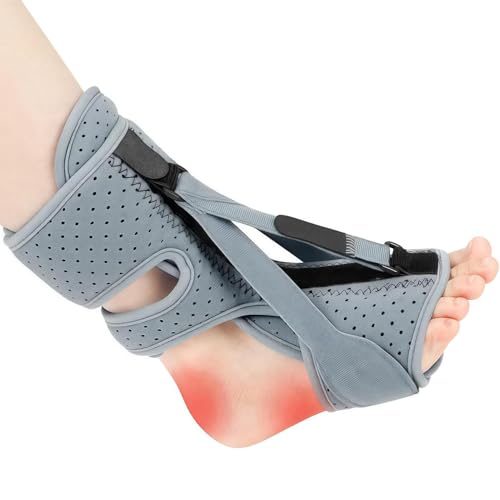 Plantar Fasciitis Night Splint-Upgrade 3 Adjustable Plantar Fasciitis Brace Gray