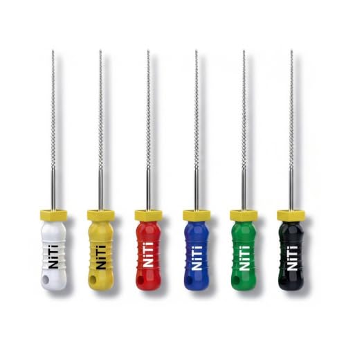 25 mm Assorted #15-40 NiTi K Files Flexible Endo Hand Files, 1 Pack of 6 Files 25MM #14-50 Assorted