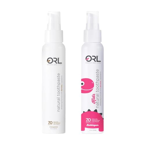 ORL Family Bundle – Fluoride-Free Hydroxyapatite Toothpaste Set | 1 Cinnamint + 1 Bubblegum (4 oz Each) | Non-Nano Hydroxyapatite, Organic Xylitol, Helps Strengthen Teeth & Prevent Cavities | Made in