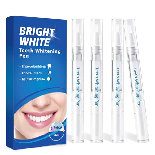 Falefale Teeth Whitening Pen with Precision Brush (0.11 Fl Oz (Pack of 4)) 0.11 Fl Oz (Pack of 4)