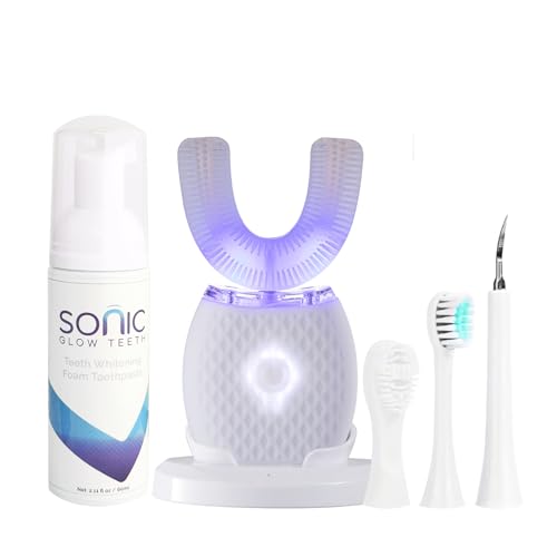 Adult Automatic Ultrasonic Toothbrush Waterproof Timer Travel White