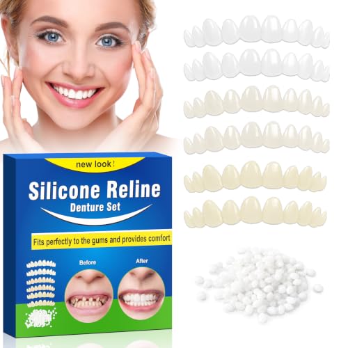 Veneers Teeth for Women & Men, Temporary Tooth for Missing Teeth 6PCS Blue