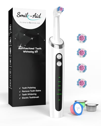 Tooth Polisher, Rechargeable Tooth Whitening Kit Teeth Cleaning Tools Off-white