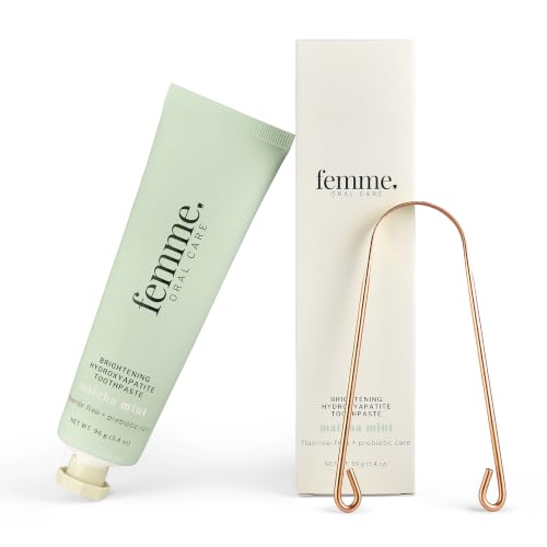 Femme Hydroxyapatite Toothpaste & Copper Tongue Scraper Bundle