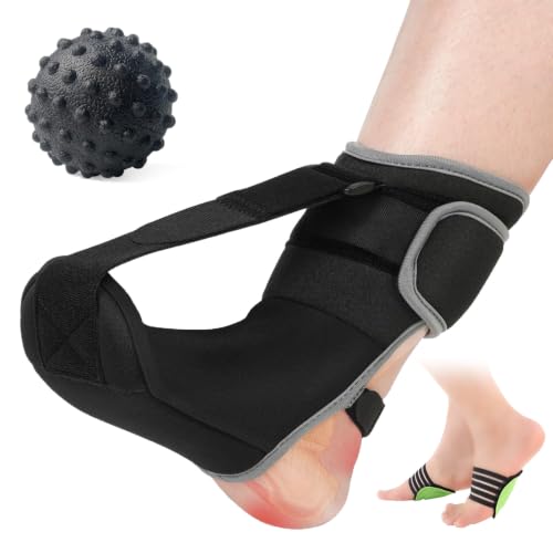 Plantar Fasciitis Night Splint, Sock with Massage Ball (MediumA-Gray) MediumA-Gray