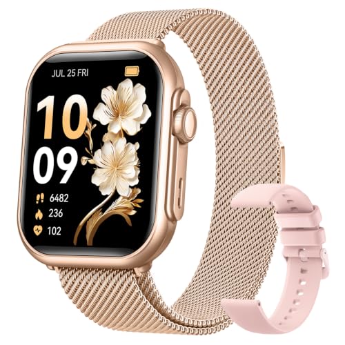 Smart Watch for Android/iPhone, Fitness Watches for Women with Waterproof Gold 1.83"