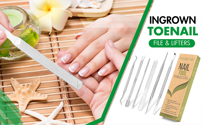 6-Pack Ingrown Toenail File and Lifters, Professional Surgical Stainless Steel Ingrown Toenail Removal Tool Kit, Manicure Treatment Pedicure Tools for Feet Under Nail Cleaner Correction Polish Pain 6-pack