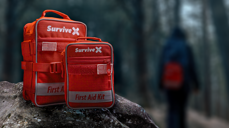 SurviveX Small First Aid Kit, Emergency Kit for 1-2 People